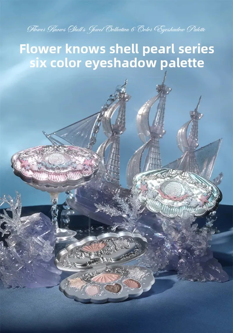 Flower Knows Shell Pearl Six Color Eyeshadow 6.5g