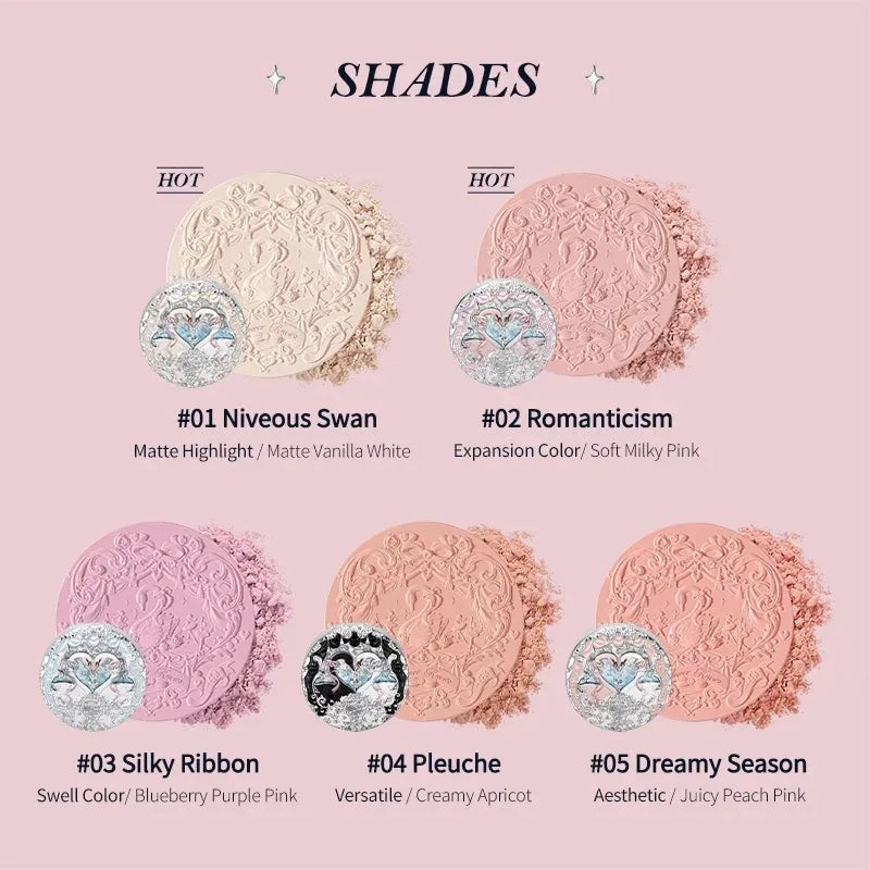 Flower Knows Swan Ballet Velvet Embossed Blush 5g