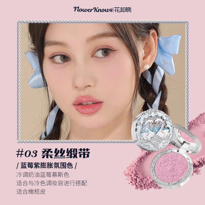 Flower Knows Swan Ballet Velvet Embossed Blush 5g