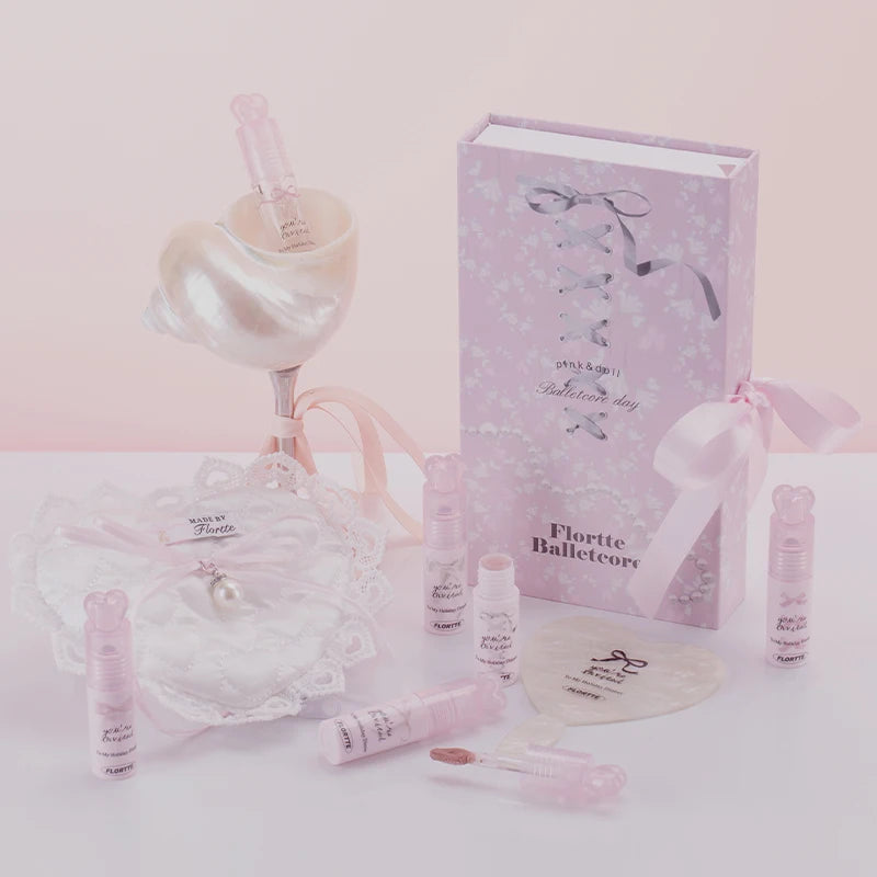 FLORTTE Little Bow Collection – Lipstick & Lip Cream Gift Set