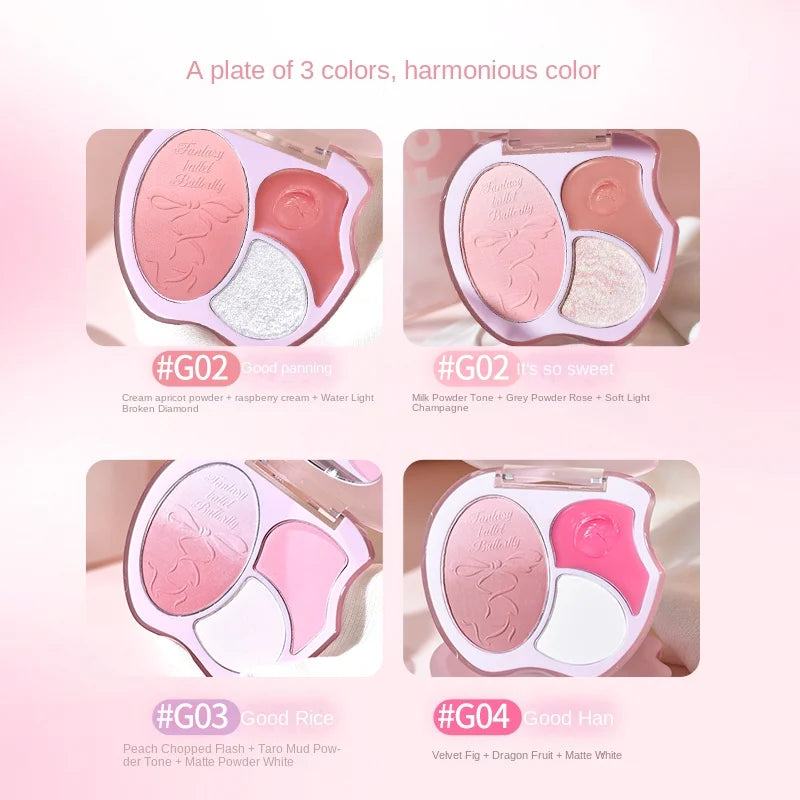 Gogotales Blush Highlight & Eyeshadow 3-in-1 Palette 9g