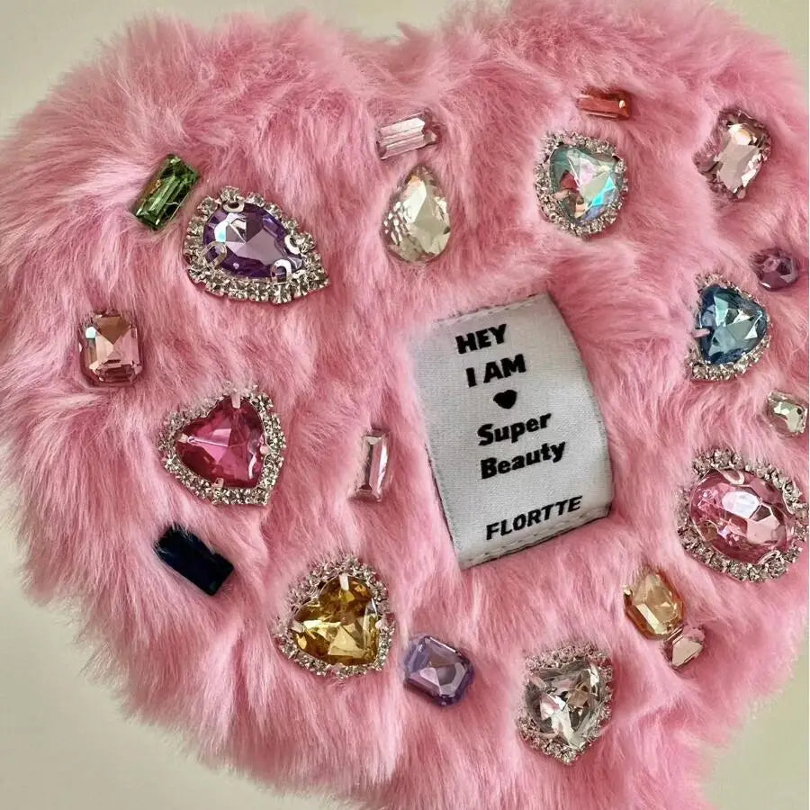 FLORTTE Plush Love Makeup Handle Mirror