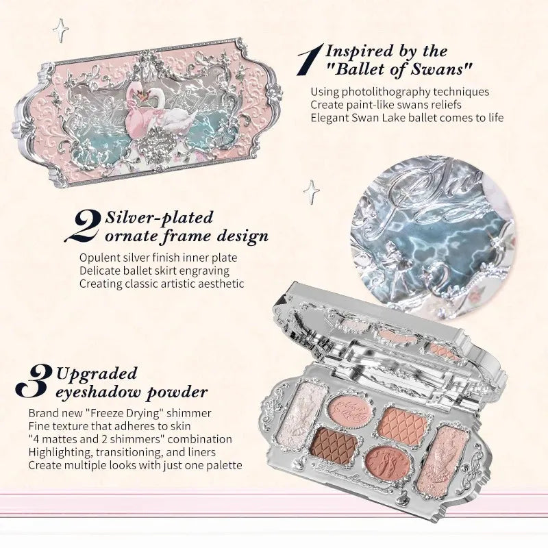 Flower Knows Swan Ballet Eyeshadow Palette 6.5g