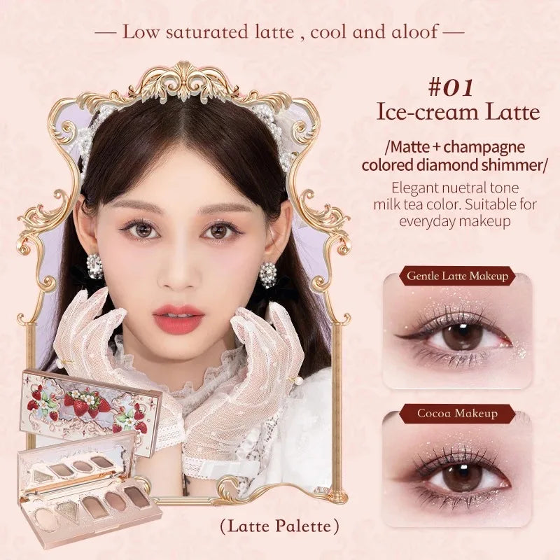 Flower Knows Strawberry Rococo Pressed Glitter Eyeshadow Palette 15g