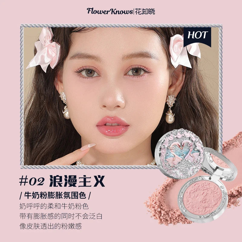 Flower Knows Swan Ballet Velvet Embossed Blush 5g