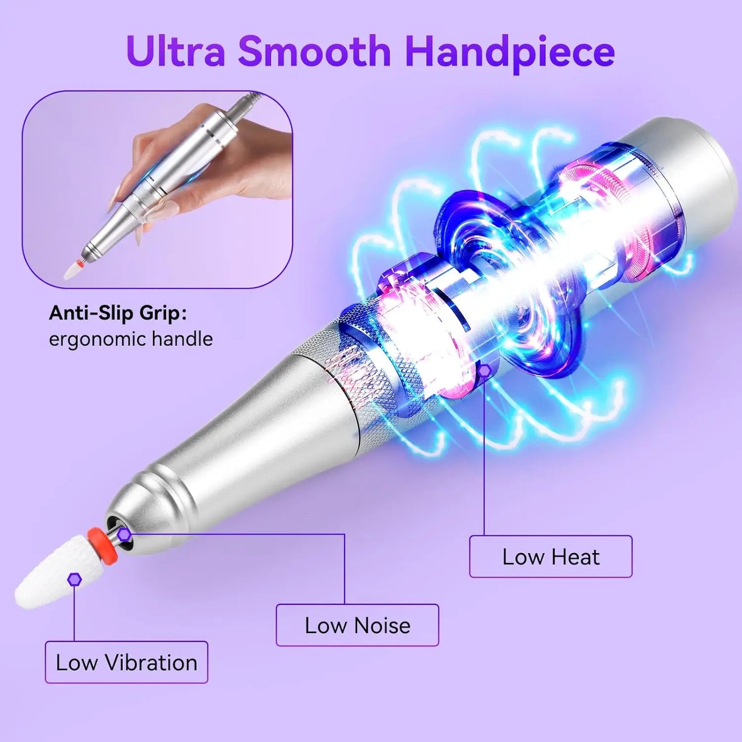 Makartt Adelise Electric Nail Drill – 35,000 RPM, Ricaricabile e Portatile