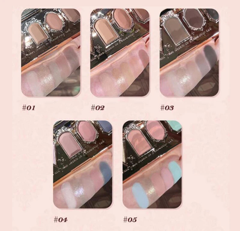 Flower Knows Strawberry Rococo Pressed Glitter Eyeshadow Palette 15g