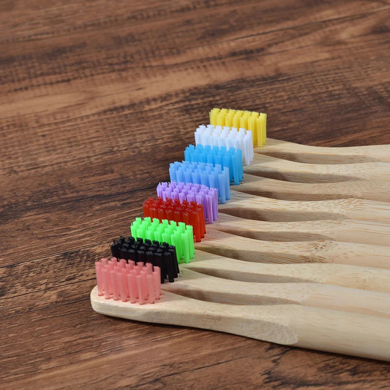 Set 10 Spazzolini per Bambini in Bambù – Multicolore, Eco & Biodegradabili