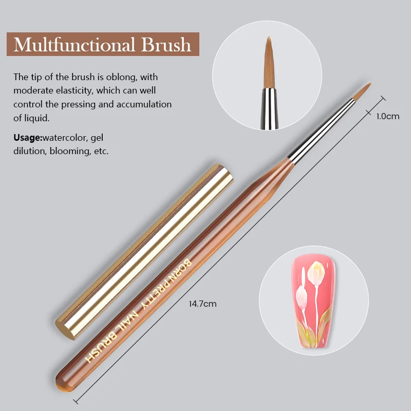 Born Pretty Nail Art Brush – Pennello per Decorazioni Unghie (1 Pezzo)