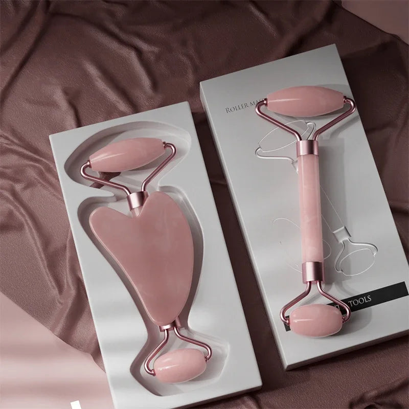 Face Roller & Guasha Duo in Resina – Set da 2 Pezzi