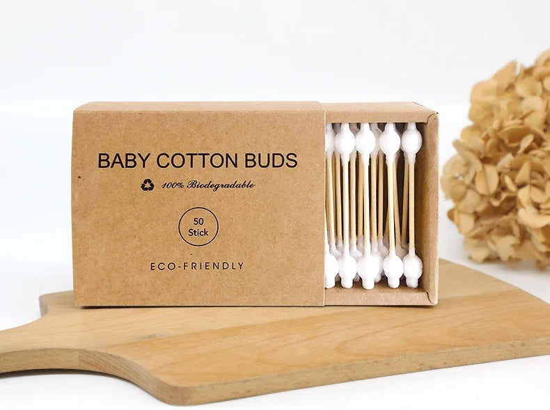 Cotton Fioc in Bambù Doppia Punta – Confezione da 50 pezzi