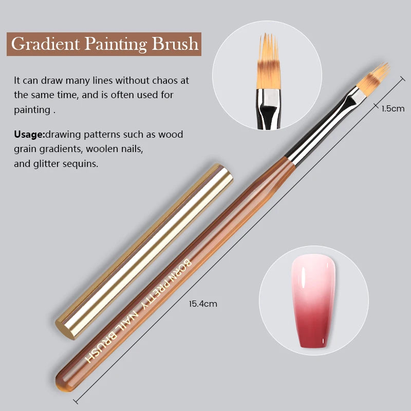 Born Pretty Nail Art Brush – Pennello per Decorazioni Unghie (1 Pezzo)
