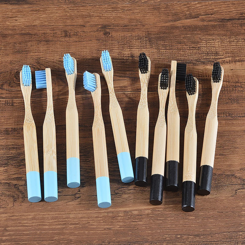 Set 10 Spazzolini per Bambini in Bambù – Multicolore, Eco & Biodegradabili