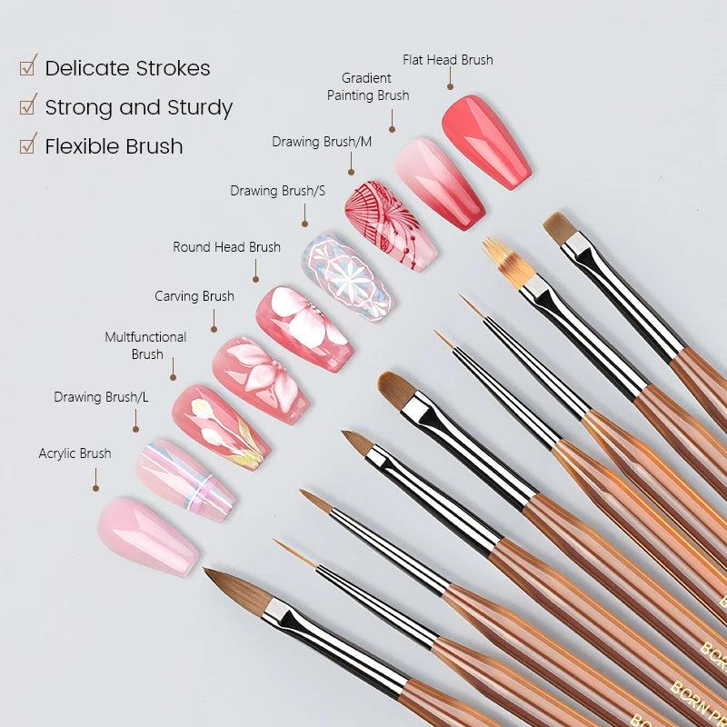 Born Pretty Nail Art Brush – Pennello per Decorazioni Unghie (1 Pezzo)