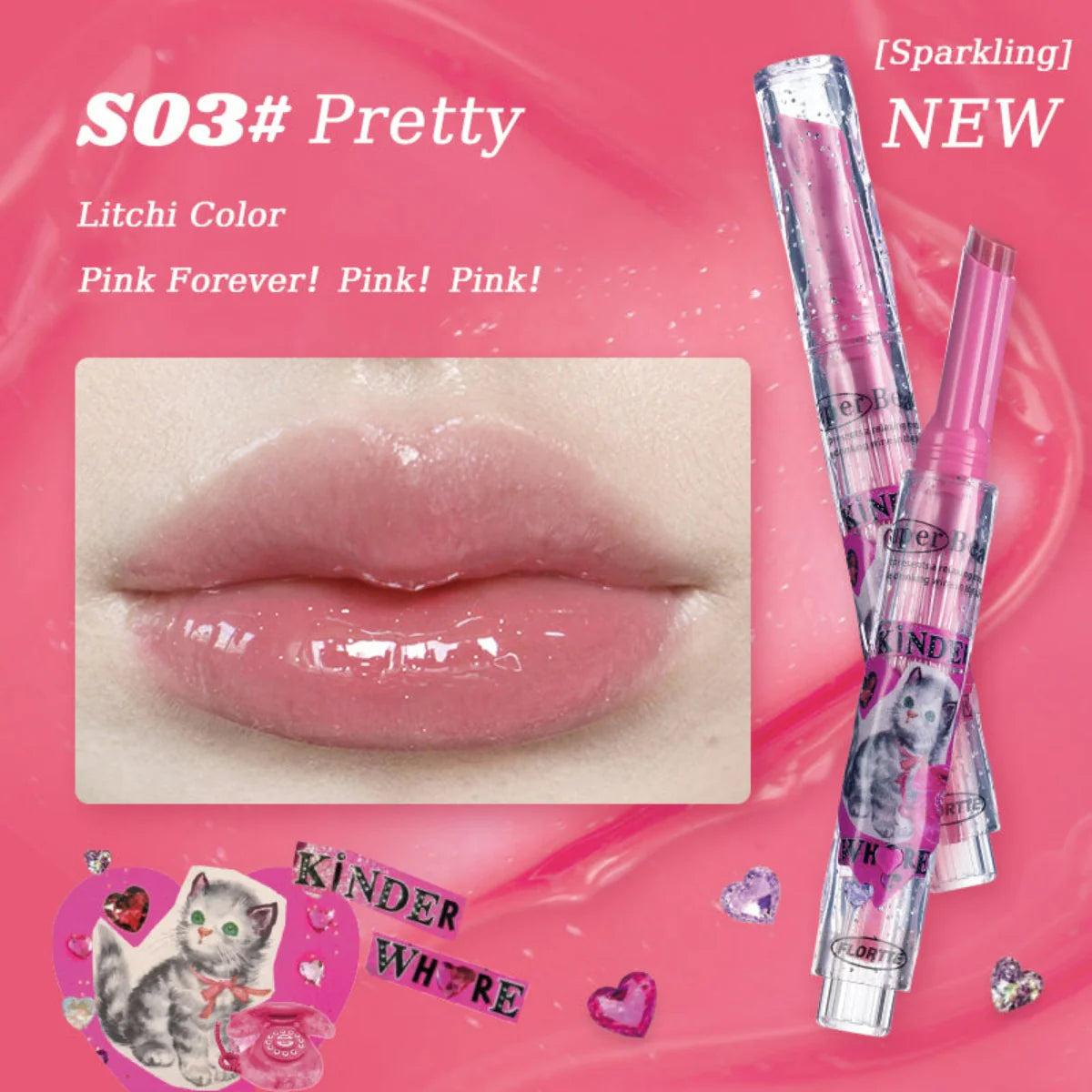 FLORTTE I Am Super Beauty Jelly Heart Lipstick 3.5g