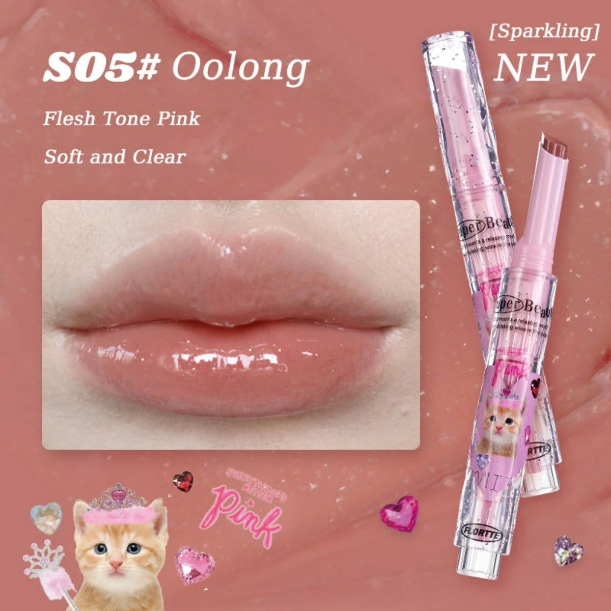 FLORTTE I Am Super Beauty Jelly Heart Lipstick 3.5g
