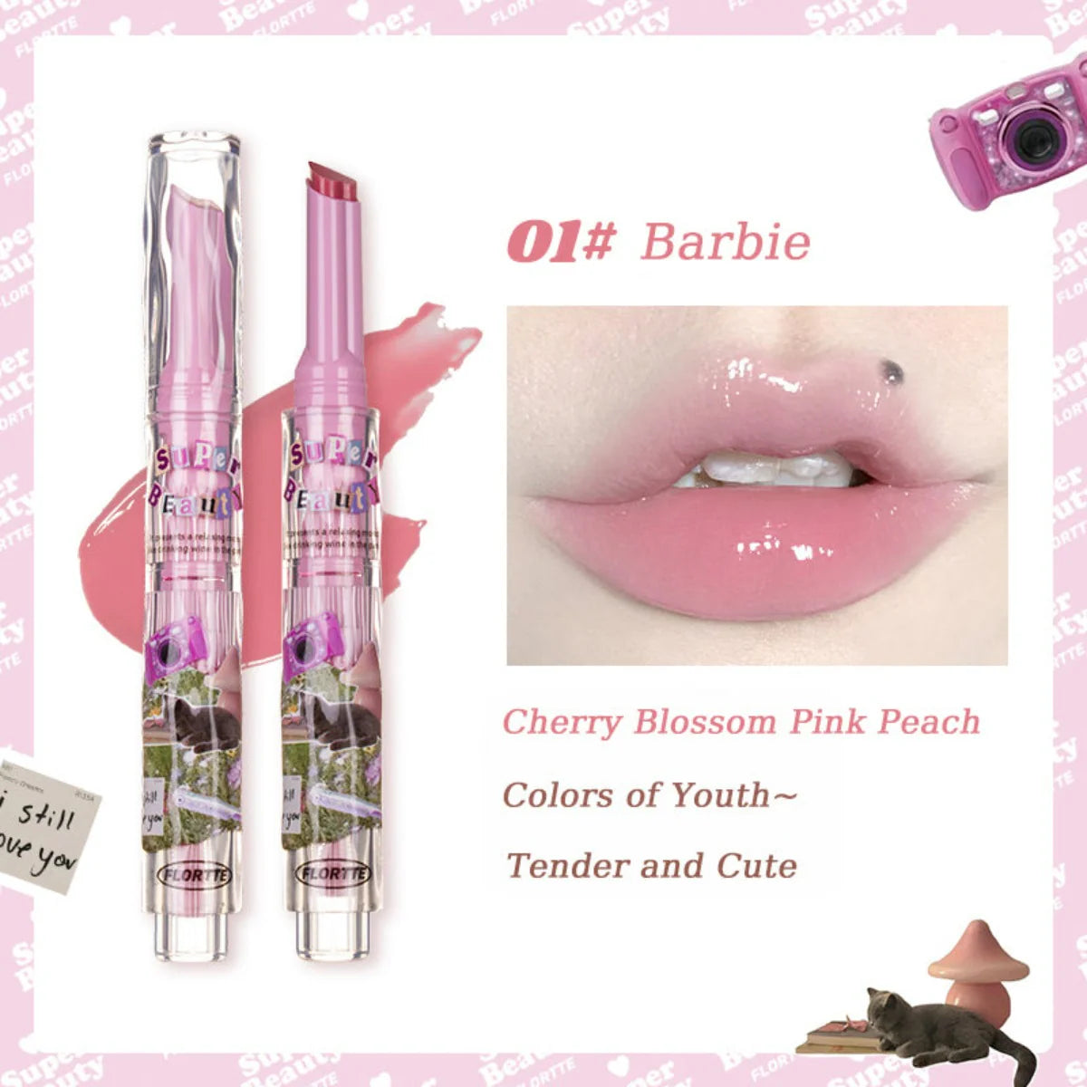 FLORTTE I Am Super Beauty Jelly Heart Lipstick 3.5g