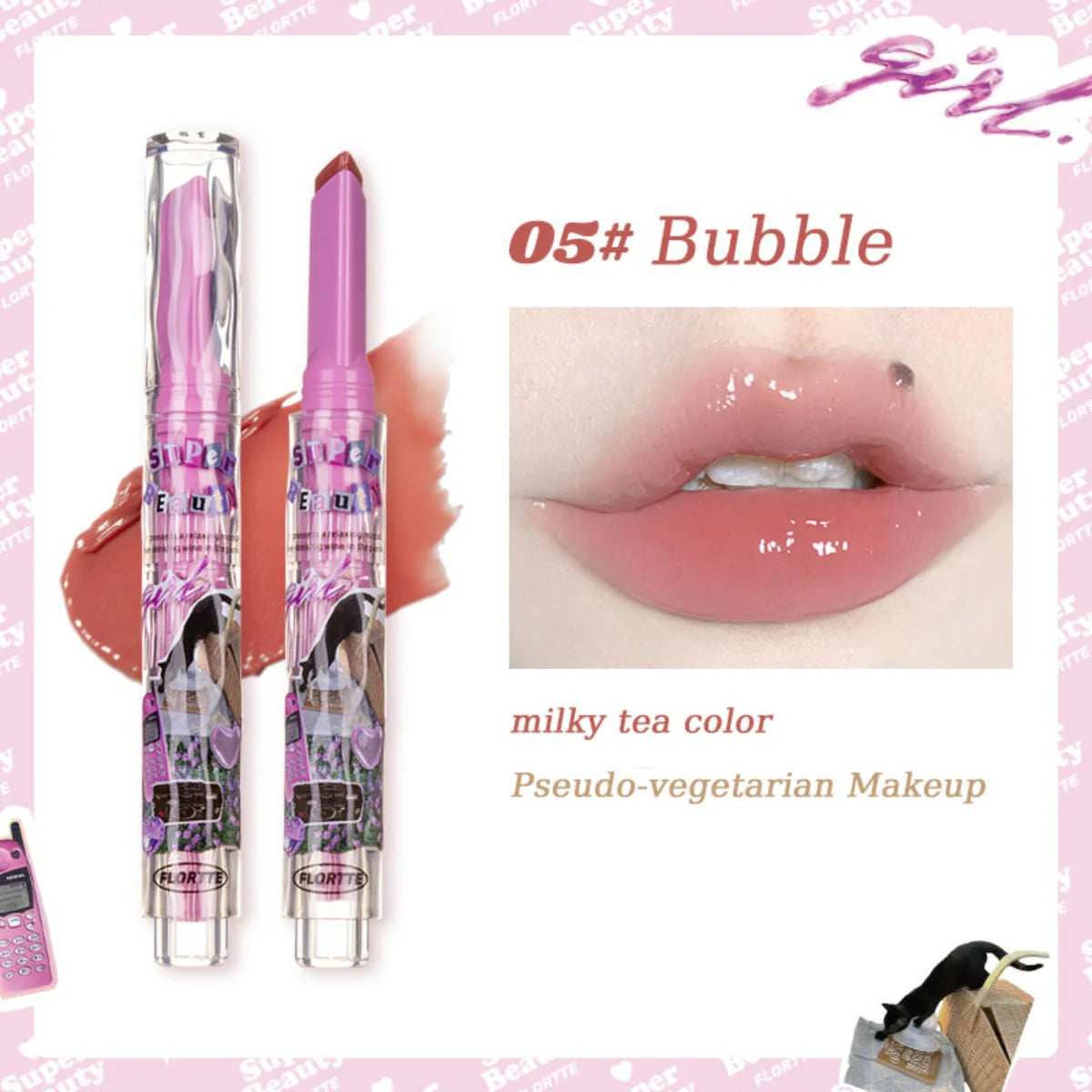 FLORTTE I Am Super Beauty Jelly Heart Lipstick 3.5g