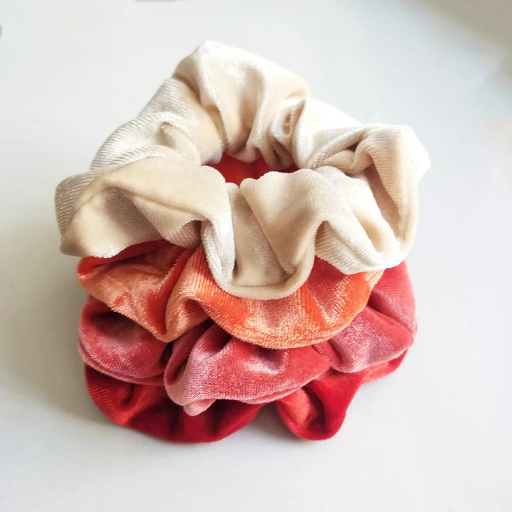 Set 4 Scrunchies in Velluto