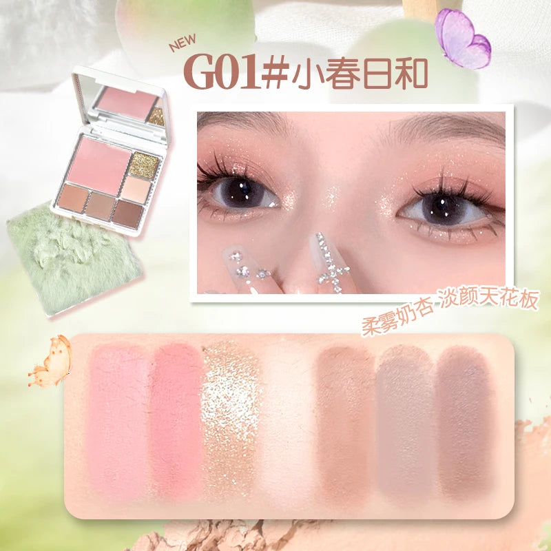 Gogotales Velvet Matte Blush & Eyeshadow Palette 14g
