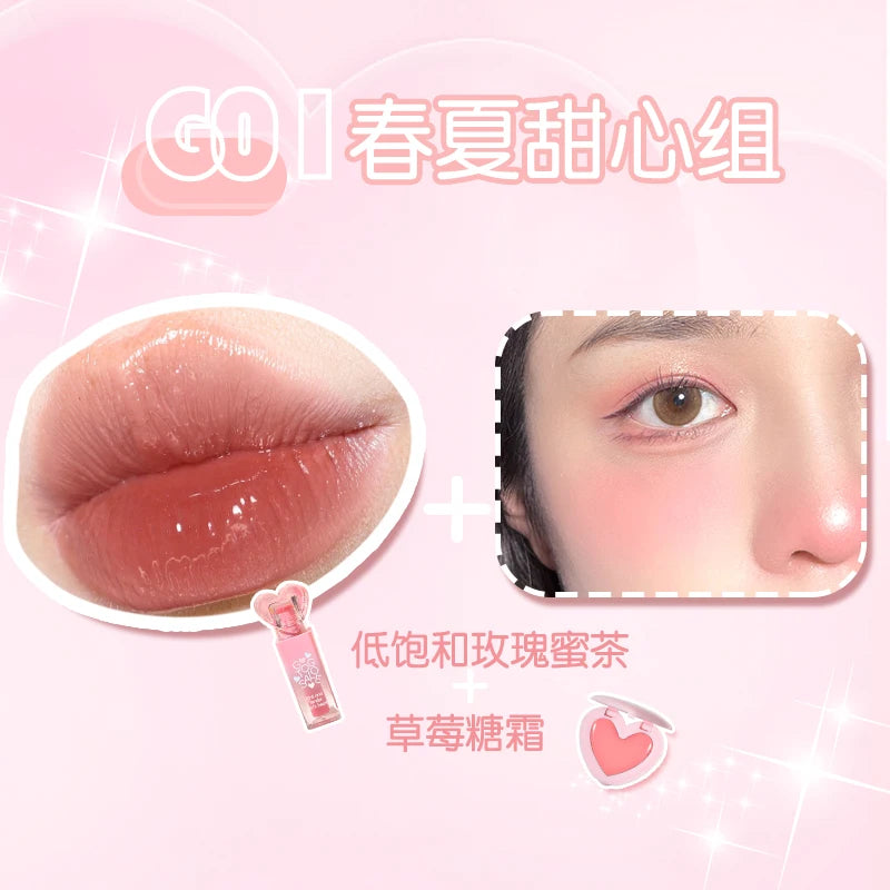 Gogotales Love at First Sight Lip Gloss Blush Cream Set