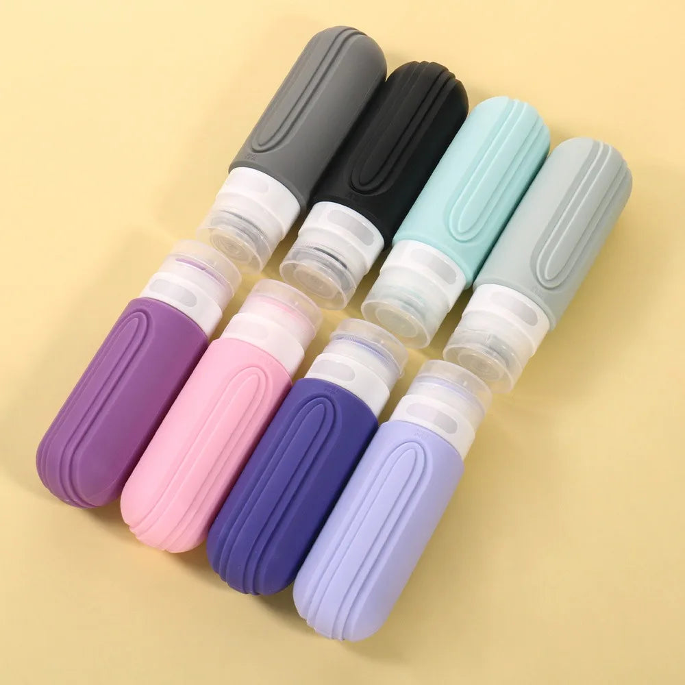 Set Flaconi da Viaggio in Silicone – 90ml + Pochette Trasparente