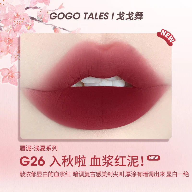 Gogotales Thin Mud Gauze Lip Gloss - Velvet Matte Finish 2.6g