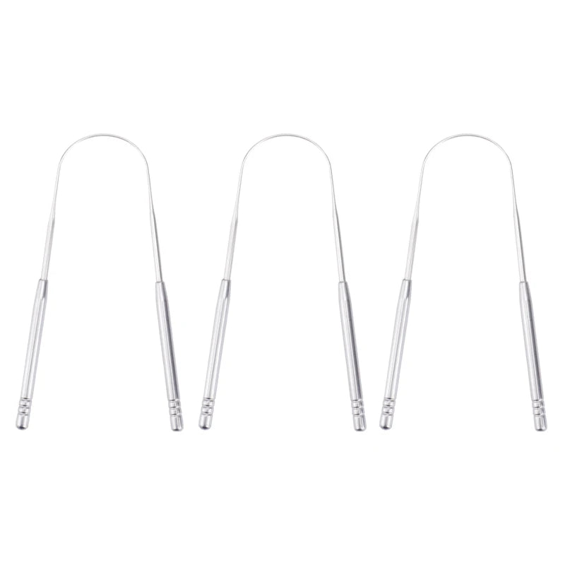 Set 3 Raschietti per Lingua in Acciaio Inox
