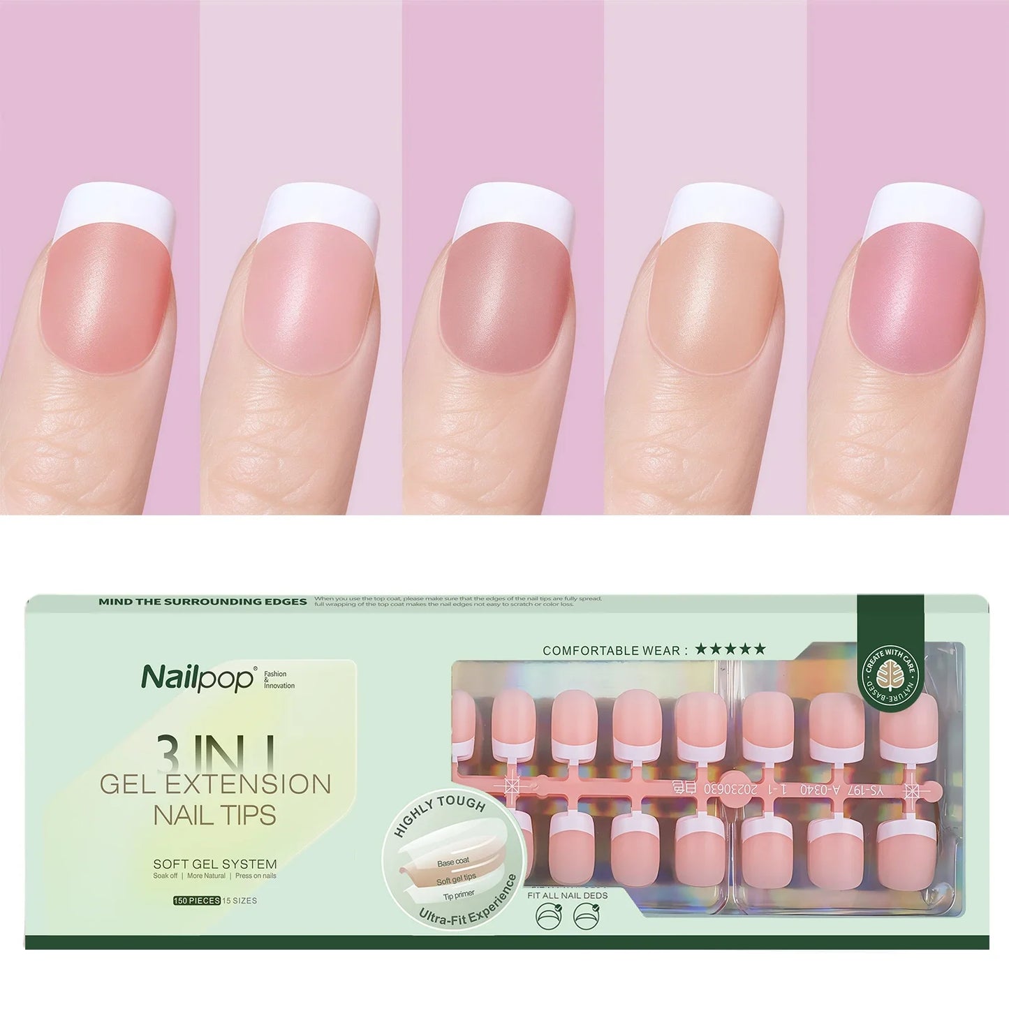 Nailpop 3 in 1 Gel Extension Nail Tips