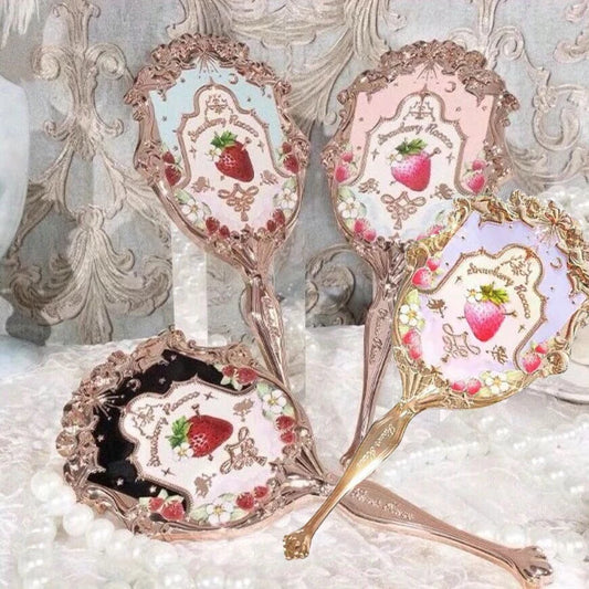 Flower Knows Strawberry Rococo Hand Mirror