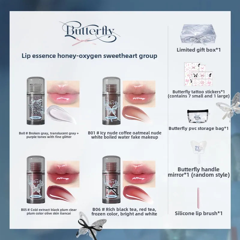 FLORTTE Butterfly Series – Lip Essence Lip Gloss Set